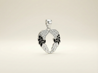 Azure Seraphic Wings Heart Necklace