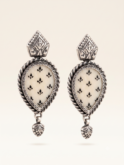 Noir & Ivory Heritage Hand-Painted Studs