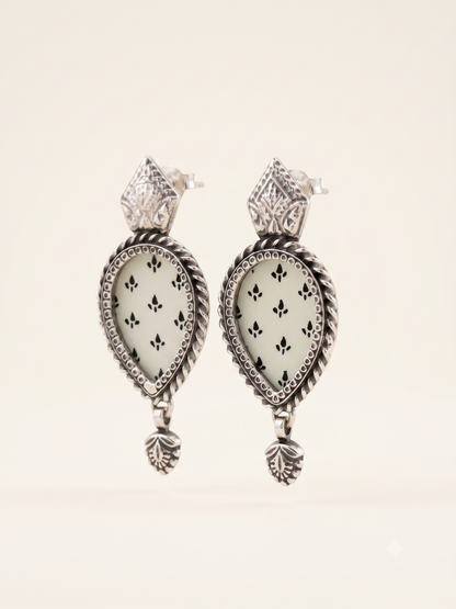 Noir & Ivory Heritage Hand-Painted Studs