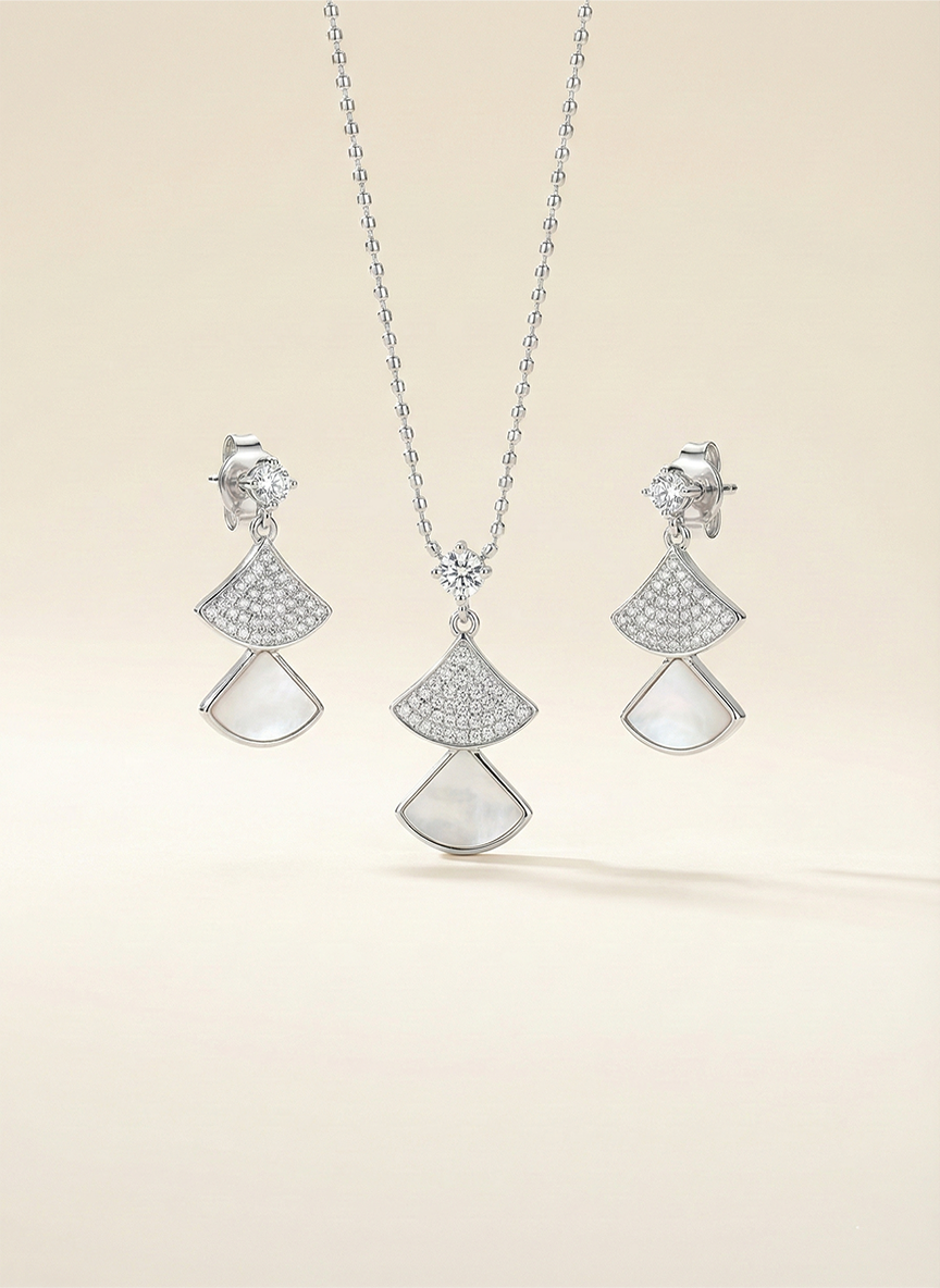 Midnight Mosaic Art Deco Fan Set